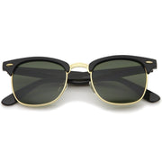 zeroUV Indie Half Frame Horned Rim Vintage Inspired Sunglasses 2934 Sunglasses