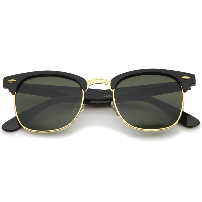 zeroUV Indie Half Frame Horned Rim Vintage Inspired Sunglasses 2934 Sunglasses