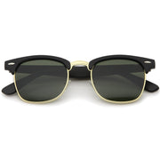 zeroUV Indie Half Frame Horned Rim Vintage Inspired Sunglasses 2934 Sunglasses
