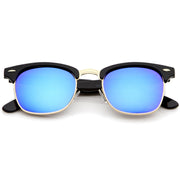 zeroUV Retro Horned Rim Half Frame Flash Mirror Lens Sunglasses 9309 Sunglasses