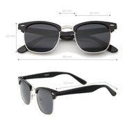 zeroUV Indie Half Frame Horned Rim Vintage Inspired Sunglasses 2934 Sunglasses