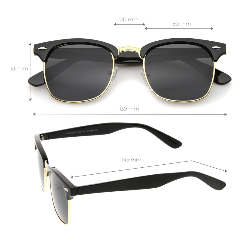 zeroUV Indie Half Frame Horned Rim Polarized Lens Sunglasses 2936 Sunglasses