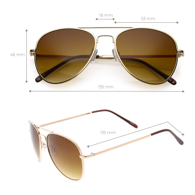 zeroUV Medium Classic Retro Metal Frame Aviator Sunglasses 53mm 1372 Sunglasses