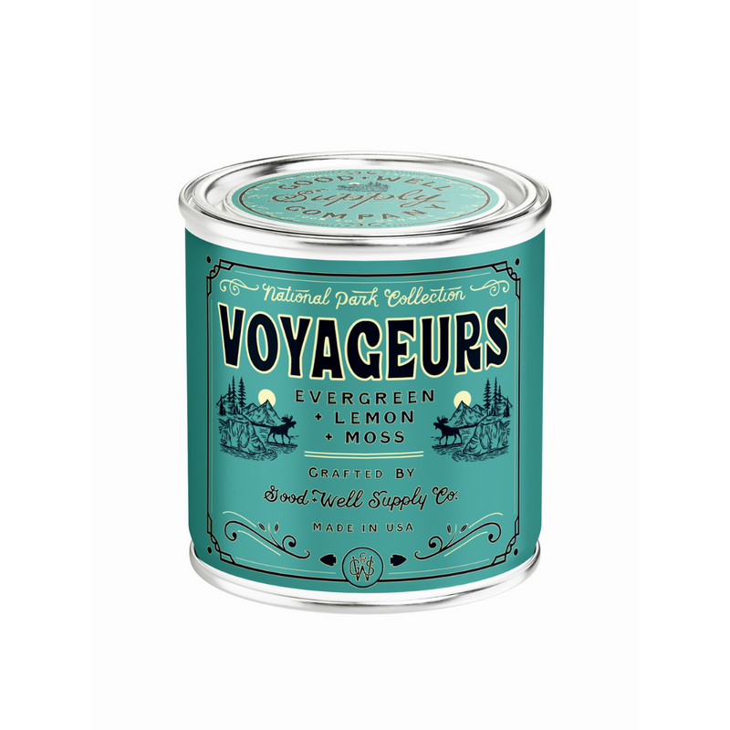 Good & Well Supply Co Voyageurs National Park Candle Candles White Smoke Half Pint / 8oz / Cotton Wick,Pint / 14oz / Cotton Wick