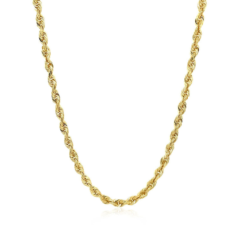 Bids.com 3.0mm 14k Yellow Gold Solid Diamond Cut Rope Chain Necklaces