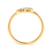 Bids.com 10K Yellow Gold 1/10 Cttw Diamond Leaf and Branch Ring (H-I Color, I1-I2 Clarity) - Ring Size 7 Rings