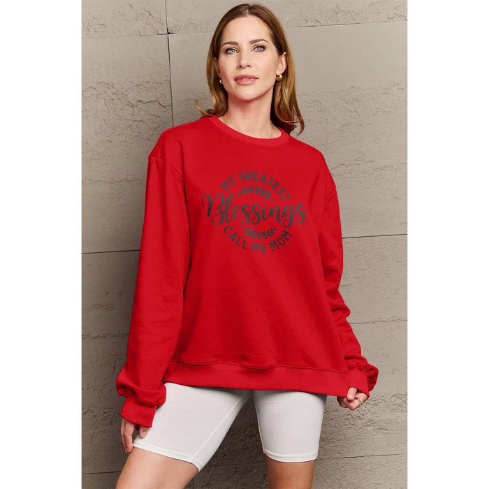 Simply Love MY GREATEST BLESSINGS CALL ME MOM Round Neck Sweatshirt