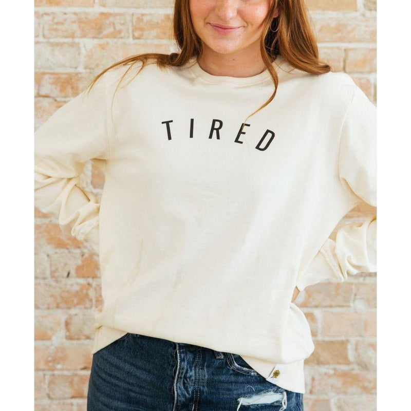 Sunflower Motherhood Tired Sweatshirt Clothing