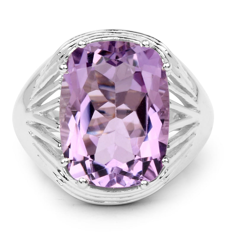 Bids.com 10.02 Carat Genuine Amethyst .925 Sterling Silver Ring Rings