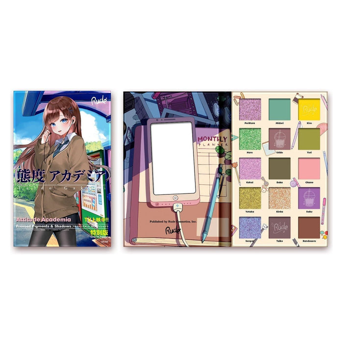 Rude Cosmetics - Rude Cosmetics - Manga Collection Pressed Pigments & Shadows Palette - Attitude Academia