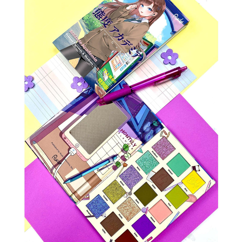 Rude Cosmetics Manga Collection Pressed Pigments & Shadows Palette - Attitude Academia Eye Shadow