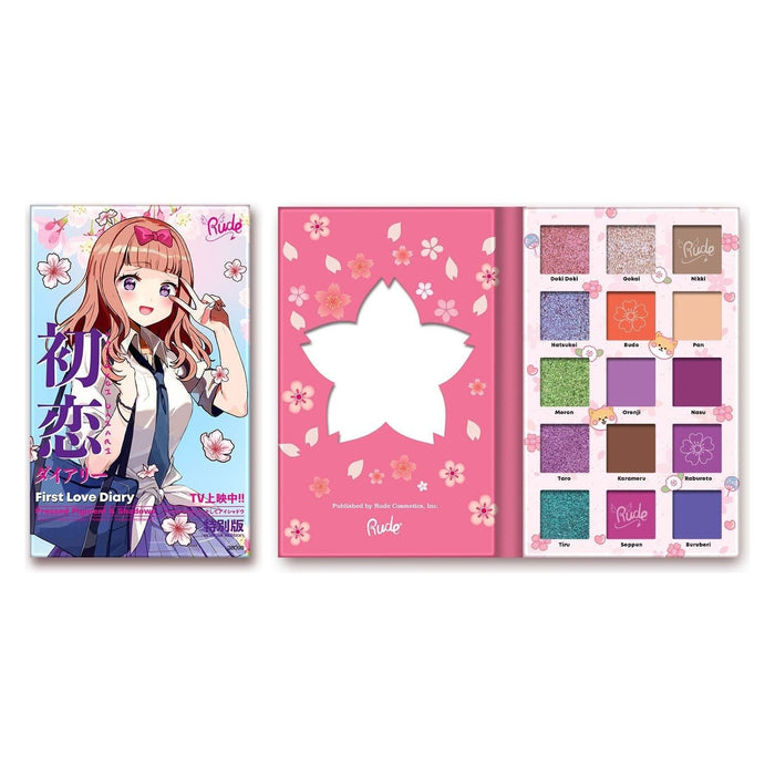 Rude Cosmetics - Rude Cosmetics - Manga Collection Pressed Pigments & Shadows Palette - First Love Diary