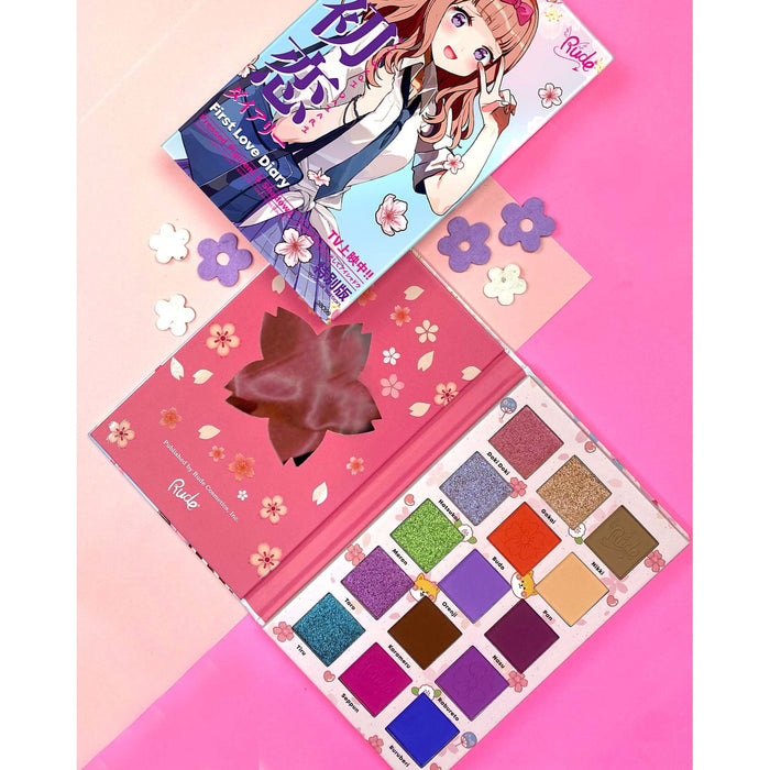 Rude Cosmetics - Rude Cosmetics - Manga Collection Pressed Pigments & Shadows Palette - First Love Diary