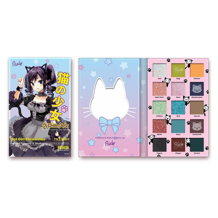 Rude Cosmetics - Rude Cosmetics - Manga Collection Pressed Pigments & Shadows Palette - Cat Girl Chronicles