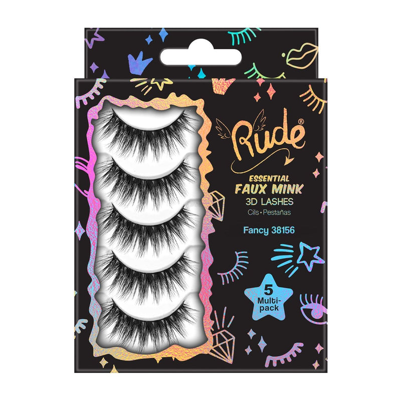 Rude Cosmetics Essential Faux Mink 3D Lashes 5 Multi-Pack False Eyelashes
