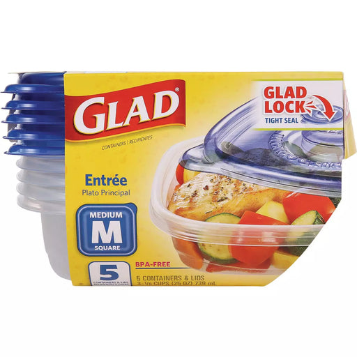 Glad Glad 25 Oz. Clear Square Entree Container Food Storage Containers White Smoke