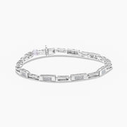 Bids.com 14K White Gold 1.0 Cttw Invisible Set Princess Cut Diamond Alternating Station and Link Tennis Bracelet (I-J Color, I1-I2 Clarity) - Size 7.25" Inches Bracelets