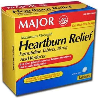Major Major Heartburn Maximum Strength Relief 20mg - 50 Tabs Medicine Cabinets