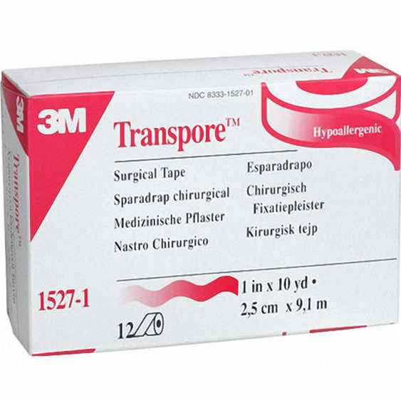 3M 3M Transpore Clear Medical Tape, 1" x 10 Yards, Hypoallergenic – Each Medical Tape & Bandages