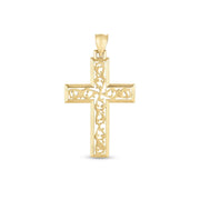 Bids.com 14k Yellow Gold High Polish Vine Cross Pendant Pendants