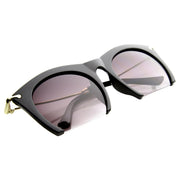 zeroUV Trendy Women's Fashion Half Frame Cat Eye Sunglasses 9651 Sunglasses