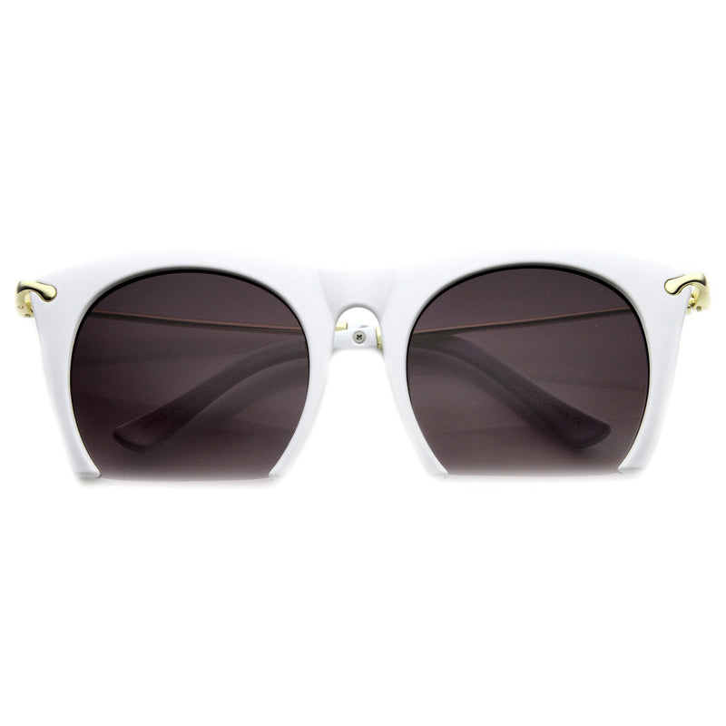 zeroUV Trendy Women's Fashion Half Frame Cat Eye Sunglasses 9651 Sunglasses