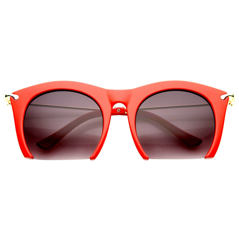 zeroUV Trendy Women's Fashion Half Frame Cat Eye Sunglasses 9651 Sunglasses