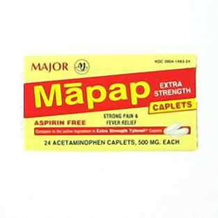 Major Major Mapap Acetam - 100 Tabs (500 Mg) Personal Care Khaki