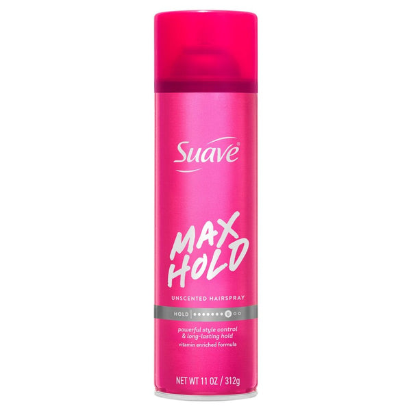 Suave Suave Max Hold Aerosol Hairspray Unscented 11 oz Hair Styling Products Hot Pink