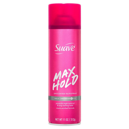 Suave Suave Max Hold Aerosol Hairspray Unscented 11 oz Hair Styling Products Hot Pink