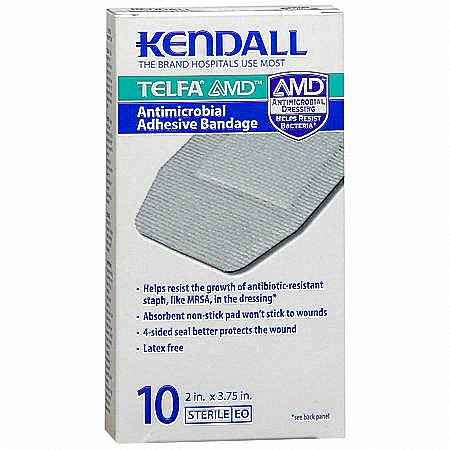 Kendall Kendall Antimicrobial Adhesive Bandages 10 Each By Cold-Eeze Hardware Glue & Adhesives Light Gray