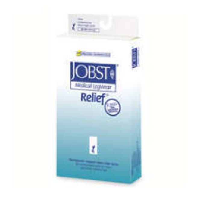 Jobst JOBST Relief Knee High Compression Stockings - 20-30 mmHg, Closed Toe, Black, X-Large, 1 Pair Supports & Braces White Smoke