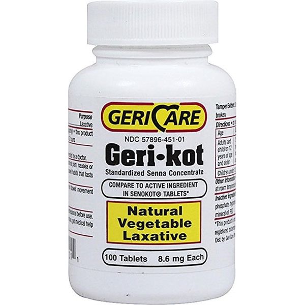GeriCare GeriCare Geri-Kot 8.6mg Tablets - 100 Ea By (Compare To Senokot) Medicine & Drugs