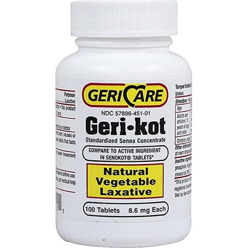 GeriCare GeriCare Geri-Kot 8.6mg Tablets - 100 Ea By (Compare To Senokot) Medicine & Drugs