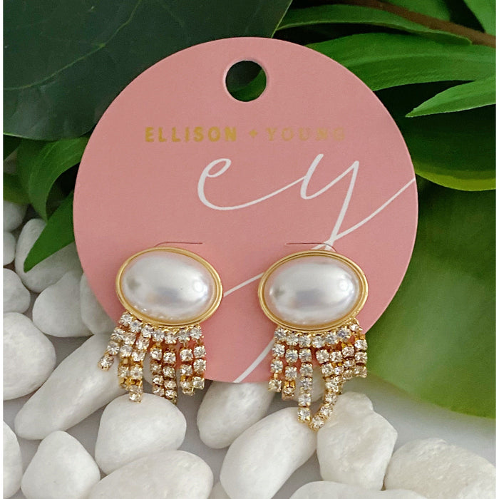 Pearl Button Cascade Shine Earrings