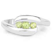 Bids.com 0.56 Carat Genuine Peridot .925 Sterling Silver Ring Rings