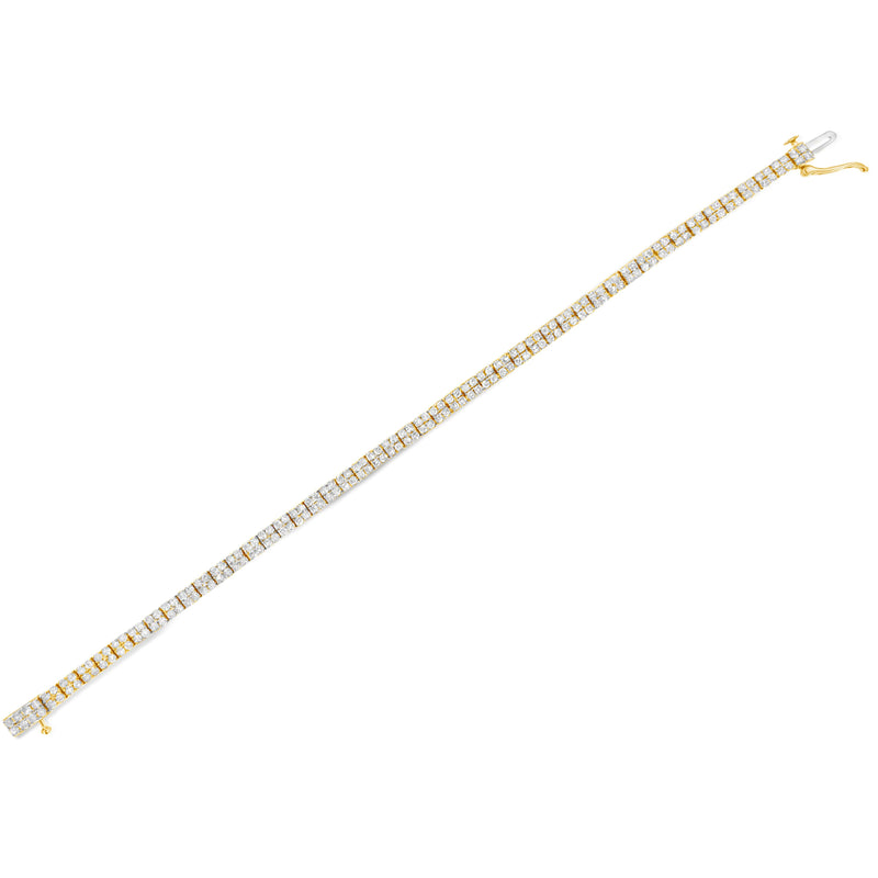 Bids.com 14K Yellow Gold Plated .925 Sterling Silver 3.0 Cttw Diamond Link Bracelet (K-L Color, I2-I3 Clarity) - 7.25" Bracelets