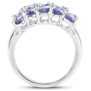 Bids.com 3.75 Carat Genuine Tanzanite .925 Sterling Silver Ring Rings