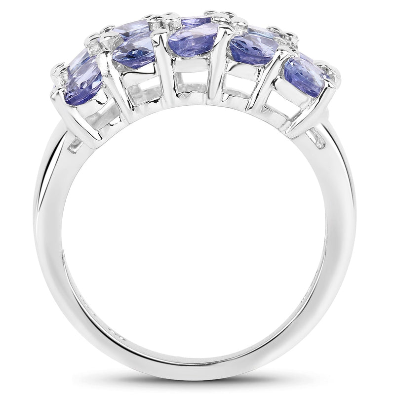 Bids.com 3.75 Carat Genuine Tanzanite .925 Sterling Silver Ring Rings