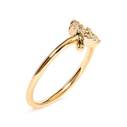 Bids.com 10K Yellow Gold 1/10 Cttw Diamond Leaf and Branch Ring (H-I Color, I1-I2 Clarity) - Ring Size 7 Rings