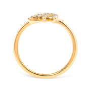 Bids.com 10K Yellow Gold 1/10 Cttw Diamond Leaf and Branch Ring (H-I Color, I1-I2 Clarity) - Ring Size 7 Rings