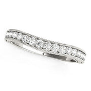 Bids.com 14k White Gold Bead Border Curved Diamond Wedding Ring (1/4 cttw) Rings