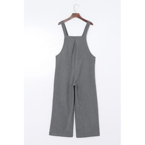 Pocketed Wide Leg Overall