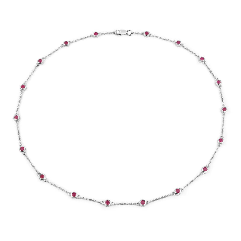 Bids.com 2.34 Carat Genuine Ruby .925 Sterling Silver Necklace Necklaces