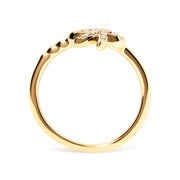 Bids.com 10K Yellow Gold 1/10 Cttw Diamond  Palm Tree Statement Ring (H-I Color, I1-I2 Clarity) - Ring Size 7 Rings