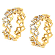 Bids.com 14K Yellow Gold 3/4 Cttw Diamond Honeycomb Hoop Earrings (G-H Color, SI1-SI2 Clarity) - 24MM Earrings
