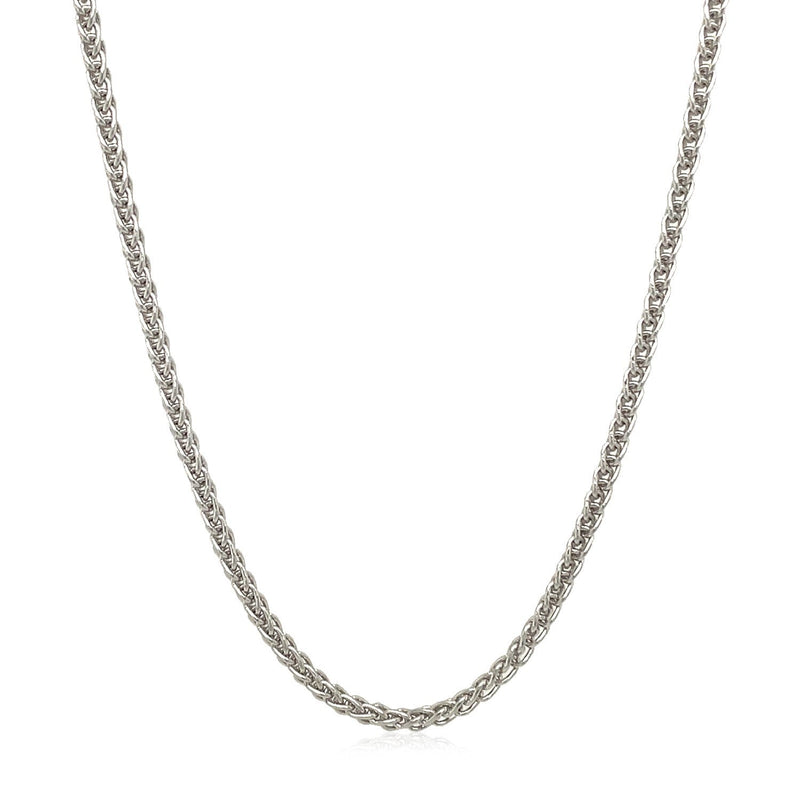 Bids.com 2.1mm 14k White Gold Round Wheat Chain Necklaces