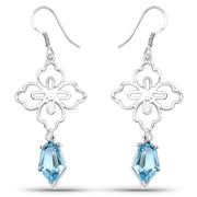 Bids.com 12.14 Carat Genuine Swiss Blue Topaz .925 Sterling Silver Earrings Earrings