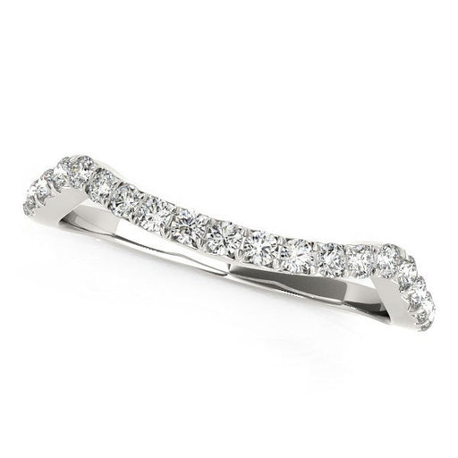 Bids.com 14k White Gold Modern Curvy Design Diamond Wedding Band (1/5 cttw) Rings
