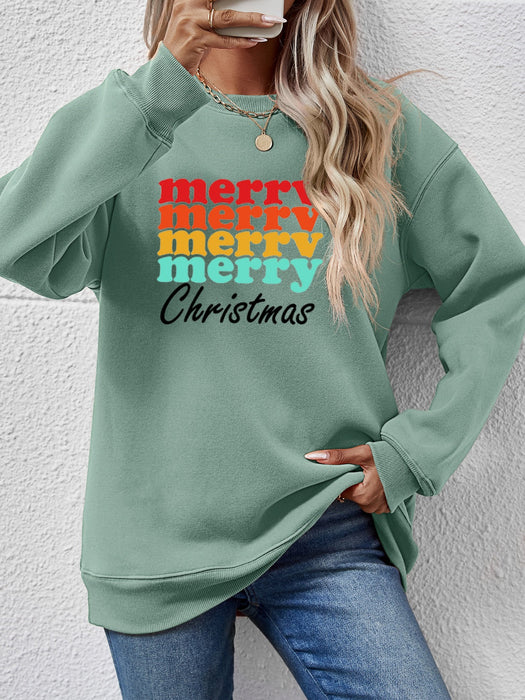 MERRY CHRISTMAS Graphic Long Sleeve Sweatshirt